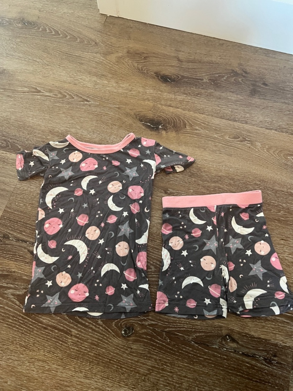Little Sleepies Shorty Pajama Set Pink Moons